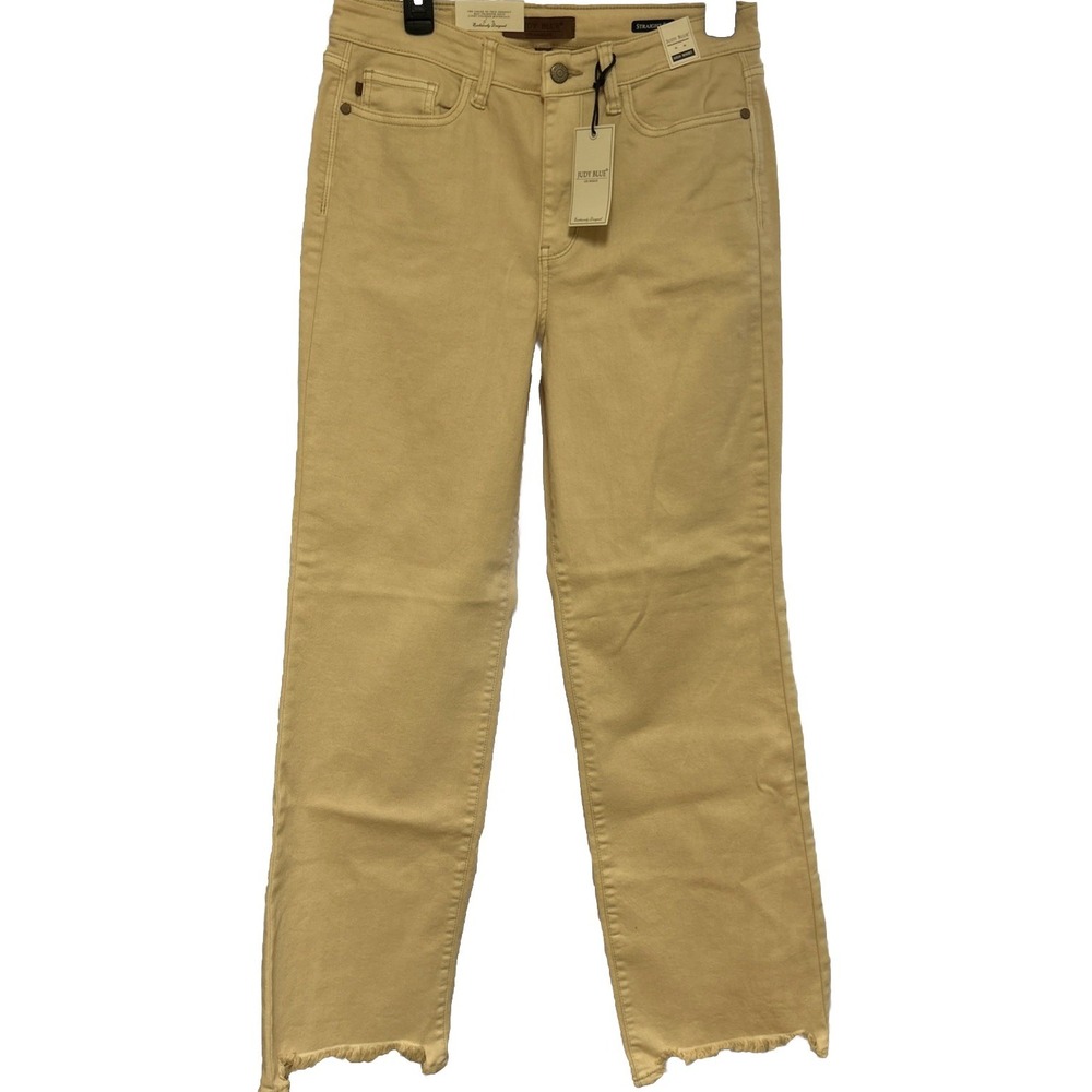 Judy Blue Womens High Waisted Khaki Straight Leg Denim Size 11/30 Stretchy NWT‎